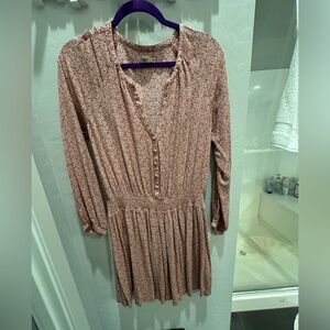 Faherty Long Sleeve Dress in Blush Floral